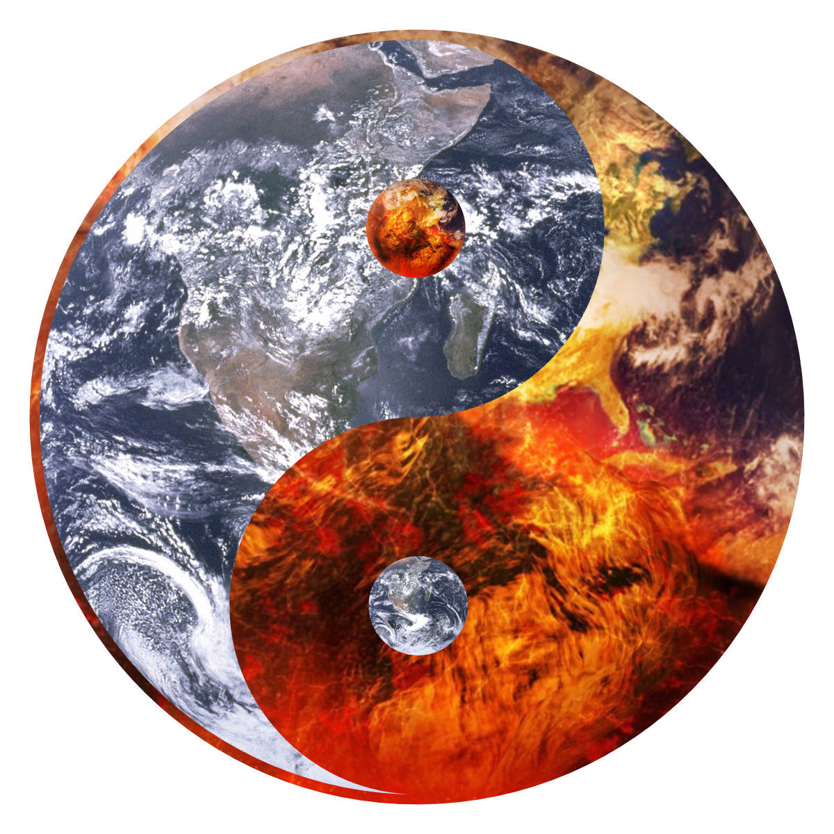 gleichzeitig …, Bild: Bilder: The Earth seen from Apollo 17 | https://commons.wikimedia.org/wiki/File:The_Earth_seen_from_Apollo_17.jpg | Zastaki.com - Planet on fire https://www.zastavki.com/eng/Space/wallpaper-82262.htm